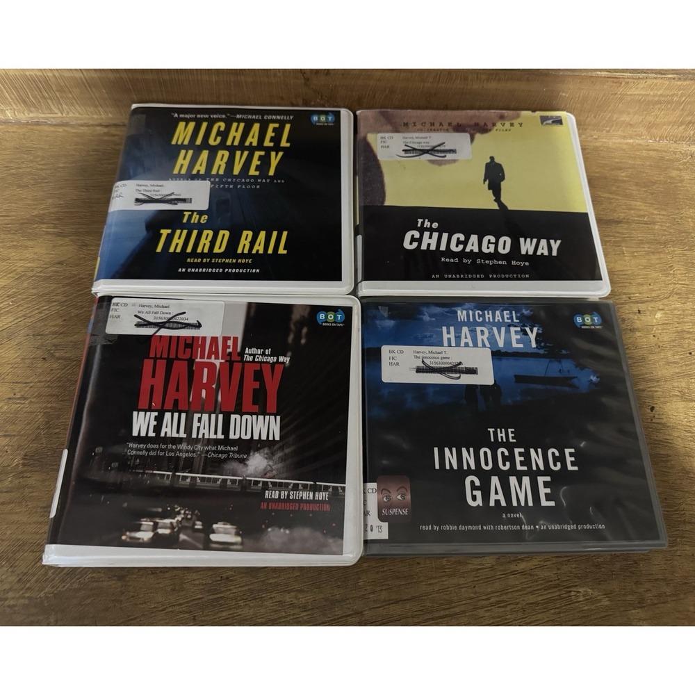 Lot of 4 Michael Harvey Audiobook CD's Chicago Way Innocence Game Third Rail